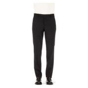 Zwarte Wol en Mohair Broek Lardini , Black , Heren