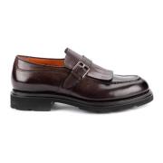 Klassieke Leren Loafers Santoni , Brown , Heren