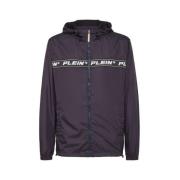 Marineblauwe Nylon Windbreaker met Capuchon Philipp Plein , Blue , Her...