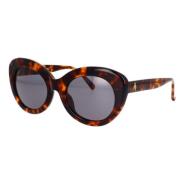 Linda Farrow Agnes Oversized Cat-Eye Zonnebril The Attico , Brown , Da...