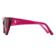 Transparante Roze Cat-Eye Zonnebril met Rode Lenzen The Attico , Pink ...