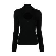 Zwarte Ribgebreide Coltrui Courrèges , Black , Dames