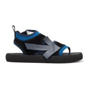 Blauwe Neopreen Sandaal met Suède Off White , Blue , Dames