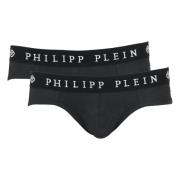 Zwarte katoenen boxershorts met merklogo Philipp Plein , Black , Heren
