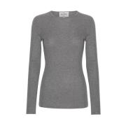 Zijden Kasjmier Grijze Geribbelde Blouse Wuth , Gray , Dames