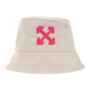 Beige Bucket Hat - Regular Fit - 100% Katoen Off White , Beige , Dames