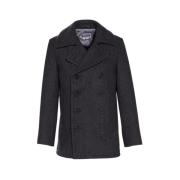 Klassieke Dubbelbreasted Peacoat in Grijs Schott NYC , Gray , Heren