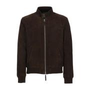 Bruine Suède Leren Jas voor Mannen The Jack Leathers , Brown , Heren