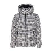 Grijze Houndstooth Donsjas Moncler , Gray , Heren