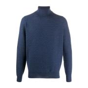 Italiaanse Wol Rollneck Coltrui Canali , Blue , Heren