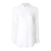Slim Fit Overhemd met Crepe de Chine Kraag Equipment , White , Dames