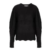 Stijlvolle Trui met Pofmouwen Silvian Heach , Black , Dames