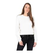 Trui met Ronde Hals Silvian Heach , White , Dames