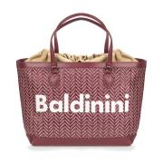 Leren Tote Tas Baldinini , Red , Dames