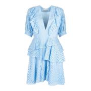 Elegante Kant Jurk Silvian Heach , Blue , Dames