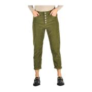 Groene Jeans met Sieraden Detail Dondup , Green , Dames