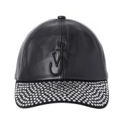 Kristalversierde leren baseballpet JW Anderson , Black , Dames