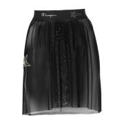 Doorschijnende rok met logotaille Rick Owens , Black , Dames