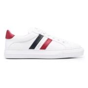 Leren Side-Stripe Sneakers Moncler , White , Dames