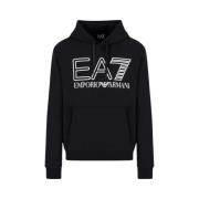 Hoodie met strak design Emporio Armani EA7 , Black , Heren