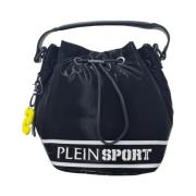 Zwarte handtas met voorlogo Plein Sport , Black , Dames