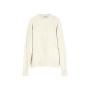 Dikke Wol Jacquard Pull met Ronde Hals Lanvin , Beige , Heren