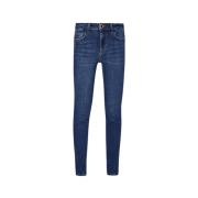 Donkerblauwe Denim Hoge Taille Jeans Liu Jo , Blue , Dames