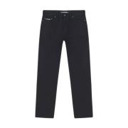 Klassieke Zwarte Straight Fit Denim Jeans Iuter , Black , Heren