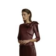 Bordeaux Lange Mouw Blouse - 44 Moskada , Brown , Dames