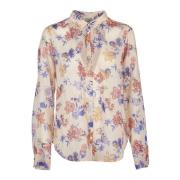 Bloemen zijden-katoenen shirt Forte Forte , Multicolor , Dames