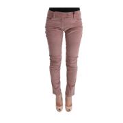 Roze Velvet Cropped Casual Broek Ermanno Scervino , Pink , Dames