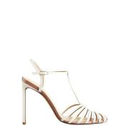 Witte Pumps met Uitgesneden Details en Middelhoge Hak Francesco Russo ...