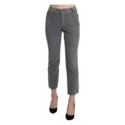 Grijze Cropped Broek Ermanno Scervino , Gray , Dames