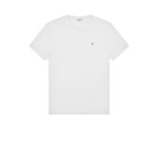 Witte T-shirts en Polos met D Logo Dondup , White , Heren