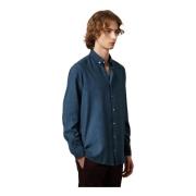 Klassieke Button-Down Overhemd Massimo Alba , Blue , Heren