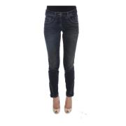 Blauwe Slim Fit Katoenmix Jeans Ermanno Scervino , Blue , Dames