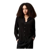 Vivien Regular Fit Overhemd van Crepe de Chine Massimo Alba , Black , ...