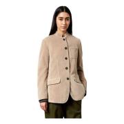 Comfortabele pasvorm fluwelen jasje Massimo Alba , Beige , Dames