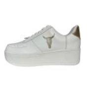 Witte+Gouden Reptiel Sneakers Windsor Smith , White , Dames