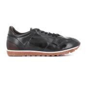 Zwarte Sneakers van Paardenleer met Kurk en Latex Zool Alberto Fascian...