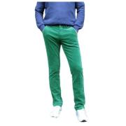 Slim Fit Fluweel Katoenen Chino Broek Mason's , Green , Heren