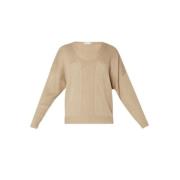 Diepe V Lurex Top Liu Jo , Beige , Dames