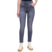 Slim High Waist Mom Jeans Liu Jo , Blue , Dames