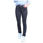 Malo Slim Hoge Taille Katoenen Broek Islow , Black , Dames