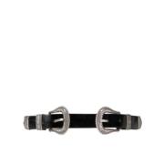 Zwarte Texaanse Gesp Riem Twinset , Black , Unisex