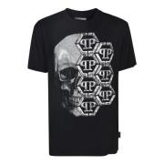 Zwarte T-shirts en Polos Philipp Plein , Black , Heren