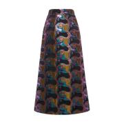 Flatterende Baia Rok in Spritz Jacquard La DoubleJ , Multicolor , Dame...