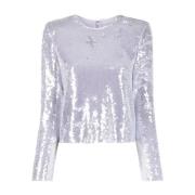 Paarse Pailletten Top Self Portrait , Purple , Dames