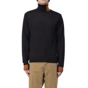 Tweekleurige Turtleneck Sweater Manuel Ritz , Black , Heren