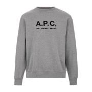 Sweatshirt met rechte snit en ronde hals A.p.c. , Gray , Heren